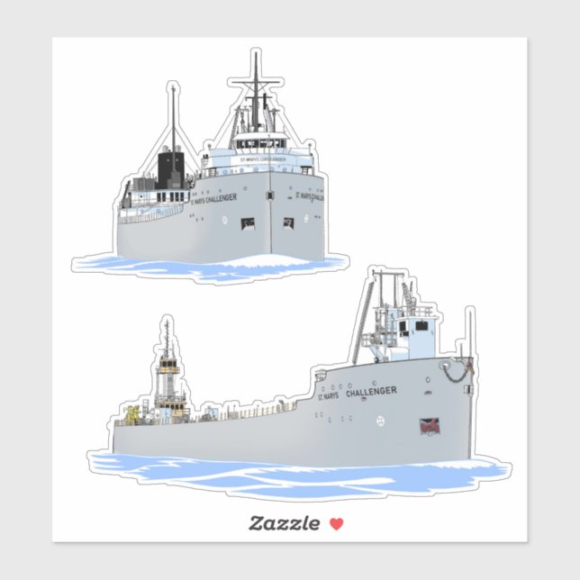 Great Lakes freighter St Marys Challenger Sticker (Sheet)