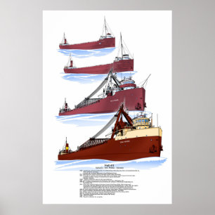 Great Lakes Freighter Sylvania History Poster