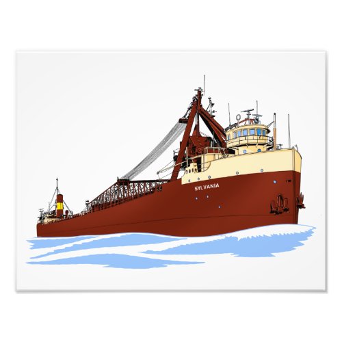 Great Lakes freighter Sylvania su Columbia Photo Print