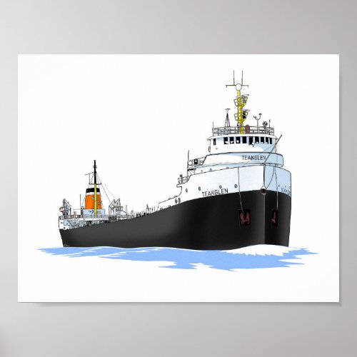 Great Lakes freighter Teakglen Poster
