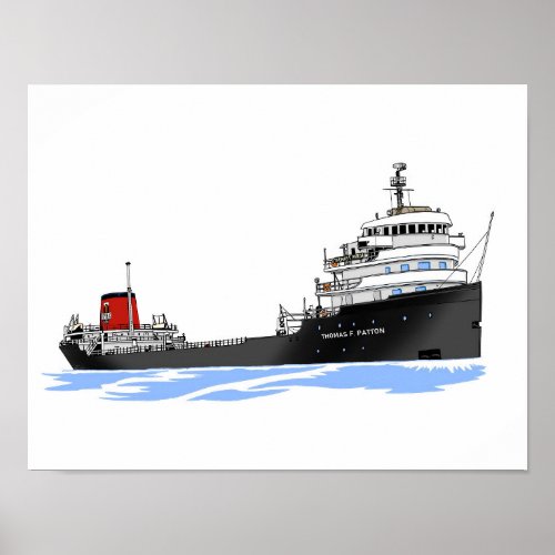 Great Lakes Freighter Thomas F Patton Republic Poster