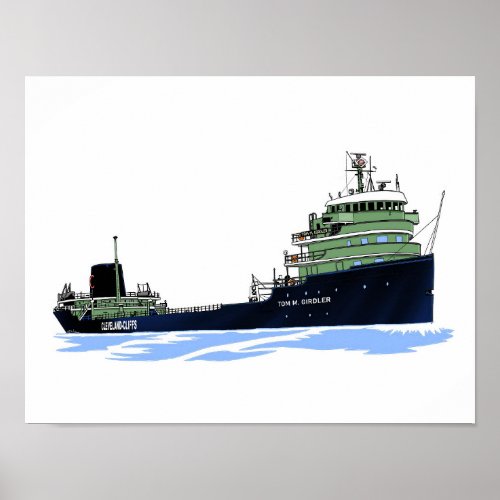 Great Lakes freighter Tom M Girdler Cliffs Poster