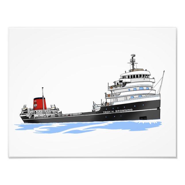 Great Lakes freighter Troy H. Browning Photo Print (Front)