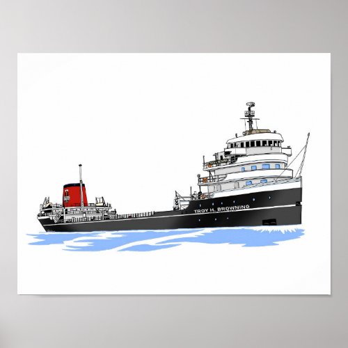 Great Lakes freighter Troy H Browning Poster