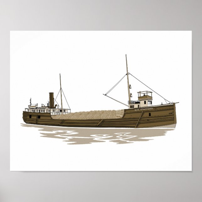 Great Lakes freighter W.R. Stafford Poster (Front)