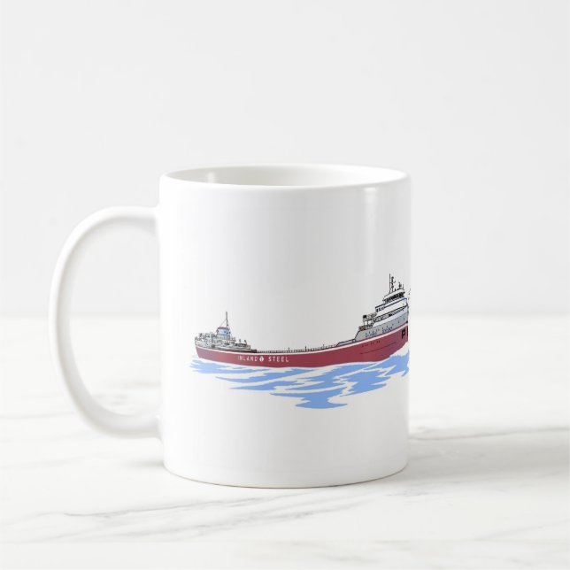 Great Lakes freighter Wilfred Sykes straight deck Coffee Mug (Left)