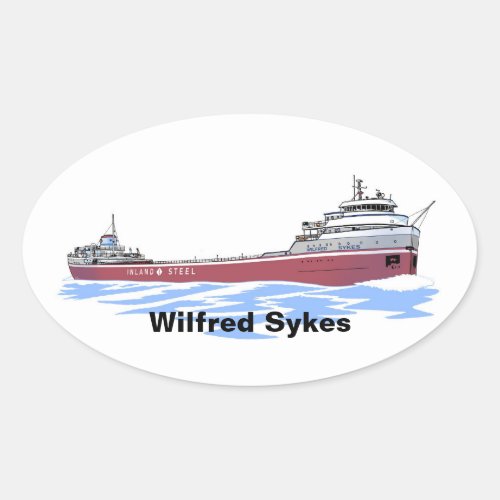 Great Lakes freighter Wilfred Sykes straight deck Oval Sticker
