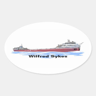 Great Lakes freighter Wilfred Sykes straight deck Oval Sticker