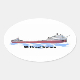Great Lakes freighter Wilfred Sykes straight deck Oval Sticker
