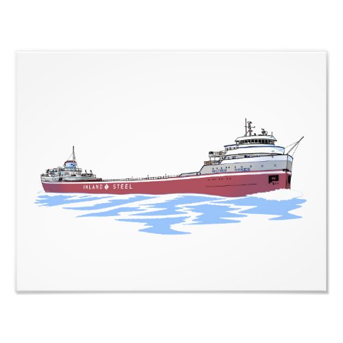 Great Lakes freighter Wilfred Sykes straight deck Photo Print