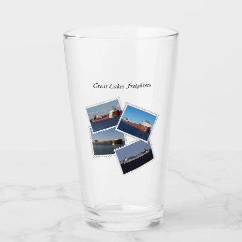Great Lakes Freighters stamp glass