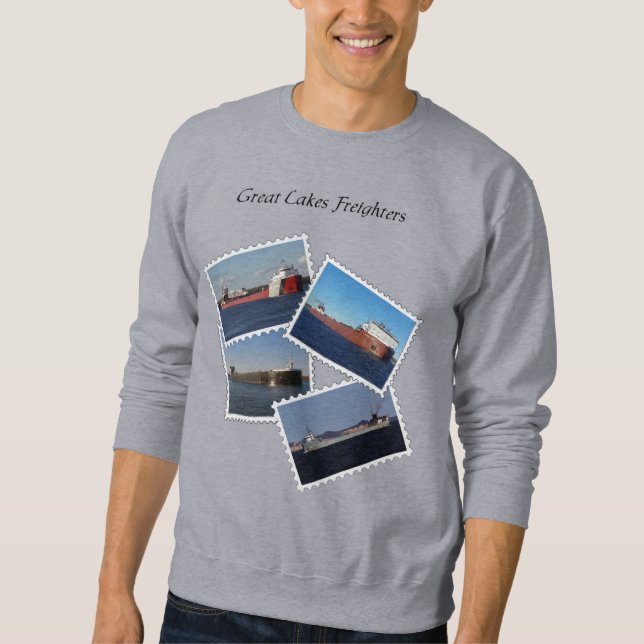 Great Lakes Freighters Stamp shirt black lettering (Front)