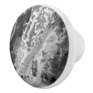 Great Lakes Granite - black and white Ceramic Knob