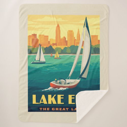 Great Lakes  Lake Erie Sherpa Blanket