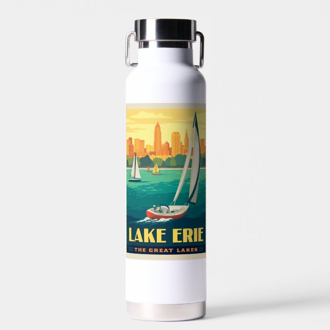 Great Lakes | Lake Erie Water Bottle (Front)