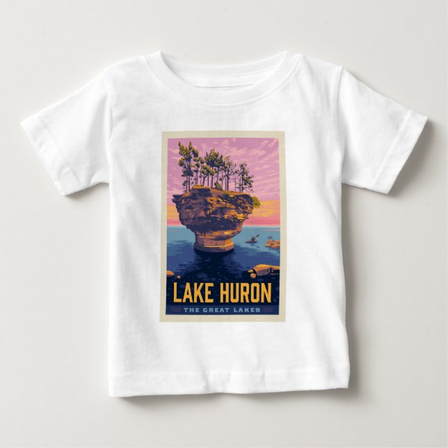 Great Lakes | Lake Huron Baby T-Shirt (Front)