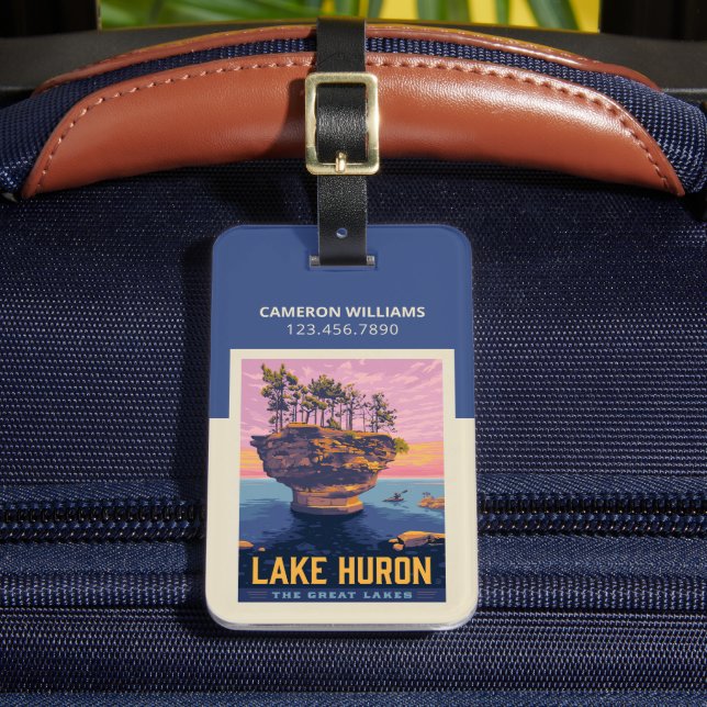 Great Lakes | Lake Huron Luggage Tag (Front Insitu 2)
