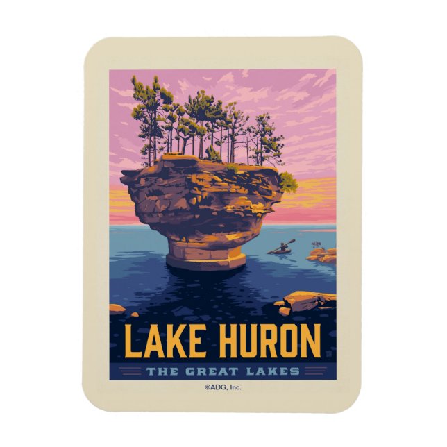 Great Lakes | Lake Huron Magnet (Vertical)