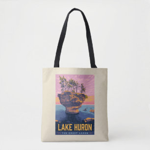 Great Lakes Lake Huron Tote Bag