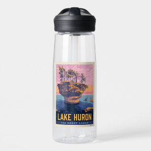 Great Lakes Lake Huron Water Bottle