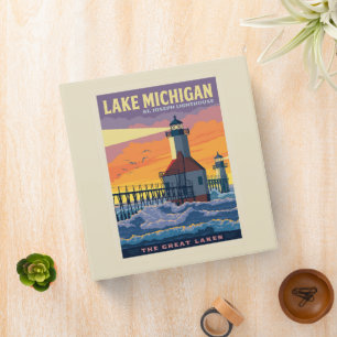 Great Lakes Lake Michigan 3 Ring Binder