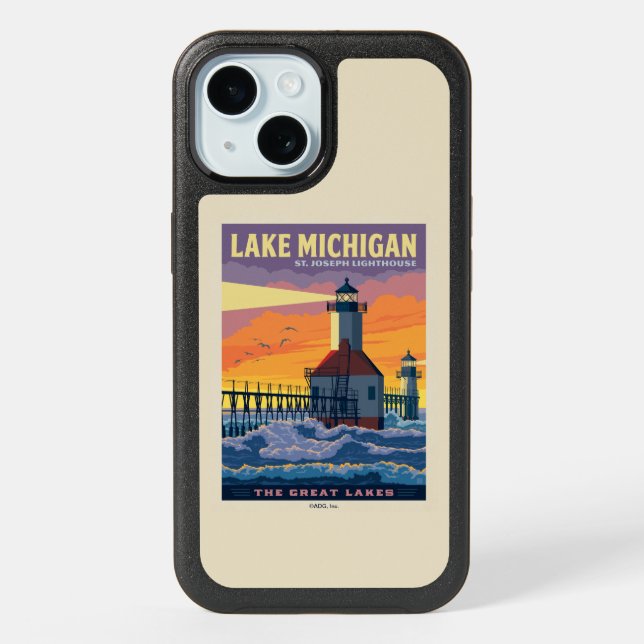 Great Lakes | Lake Michigan iPhone 15 Case (Back)