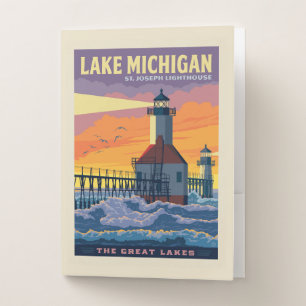 Great Lakes Lake Michigan Pocket Folder