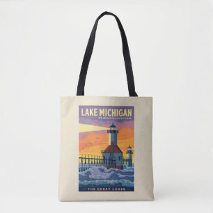 Great Lakes Lake Michigan Tote Bag