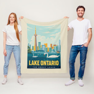 Great Lakes Lake Ontario Fleece Blanket