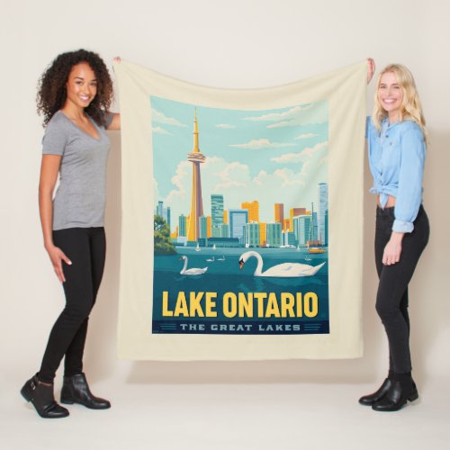 Great Lakes  Lake Ontario Fleece Blanket