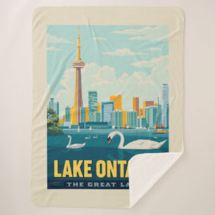 Great Lakes Lake Ontario Sherpa Blanket