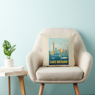 Great Lakes Lake Ontario Throw Pillow