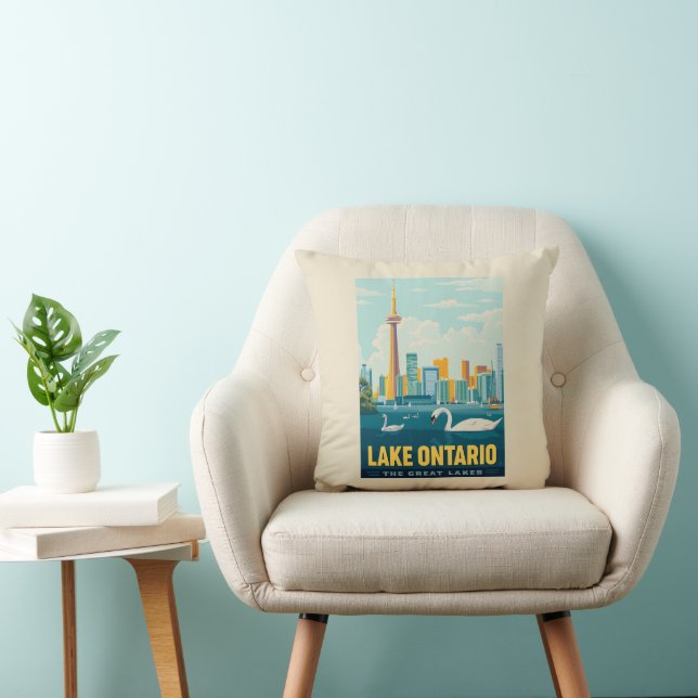 Great Lakes | Lake Ontario Throw Pillow (Chair)