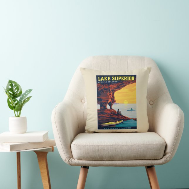 Great Lakes | Lake Superior Throw Pillow (Chair)