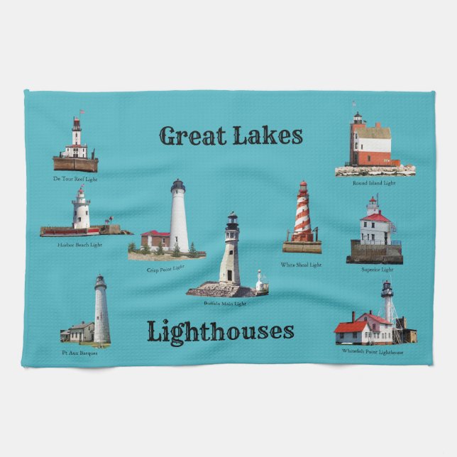 Great Lakes Lighthouse kitchen towel (Horizontal)
