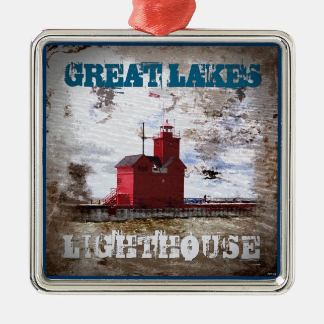 Great Lakes Lighthouse Metal Ornament (Front)
