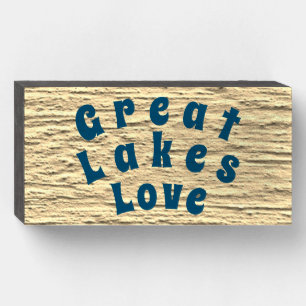 "Great Lakes Love" Sand Wood Box Sign