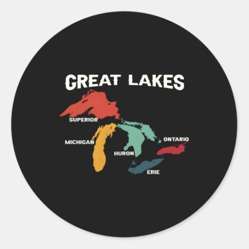 Great Lakes Names Great Lakes Classic Round Sticker