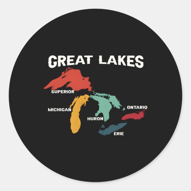 Great Lakes Names Great Lakes Classic Round Sticker (Front)