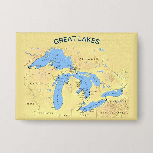 Great Lakes of North America Button (Front)