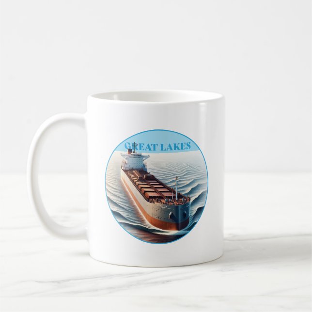 Great Lakes Ore Freighter Coffee Mug (Left)