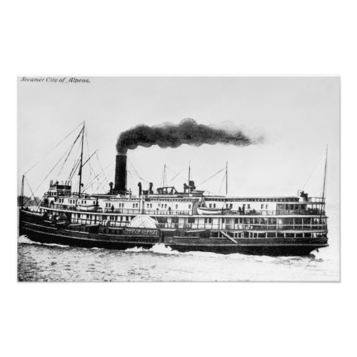 Great Lakes passenger steamer DC City of Alpena Photo Print