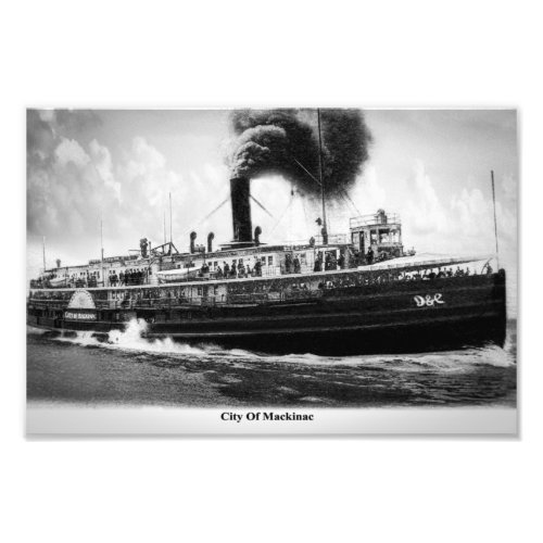 Great Lakes passenger steamer DC City of Mackinac Photo Print