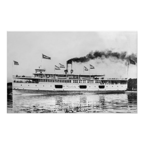 Great Lakes passenger steamer Wauketa Vintage Photo Print