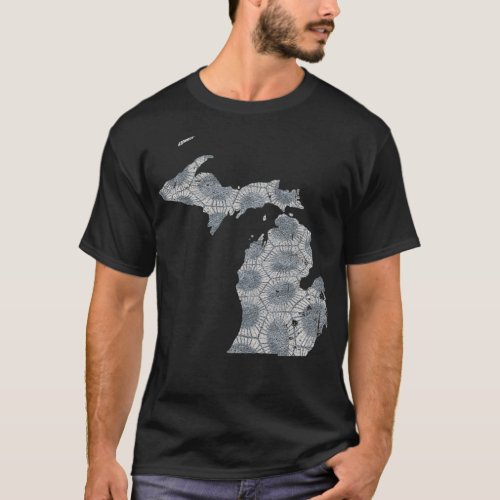 Great Lakes Shaped Men Women Summer Petoskey Stone T_Shirt
