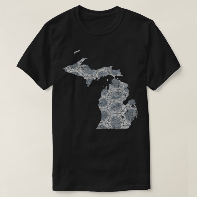 Great Lakes Shaped Men Women Summer Petoskey Stone T-Shirt (Design Front)