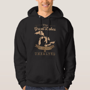 great lakes shark free unsalted  michigan gift hoodie