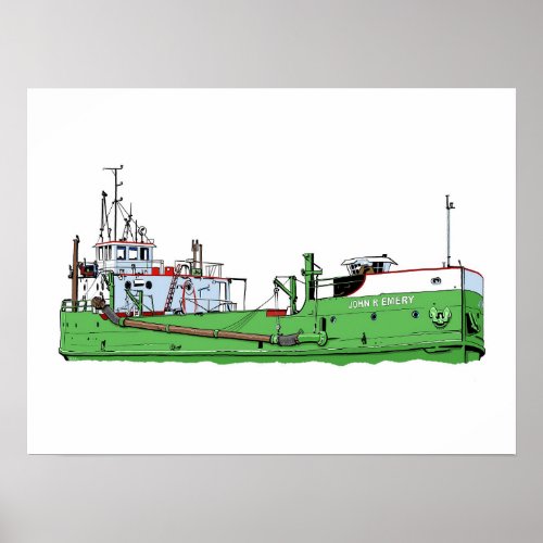 Great Lakes ship John R Emery poster