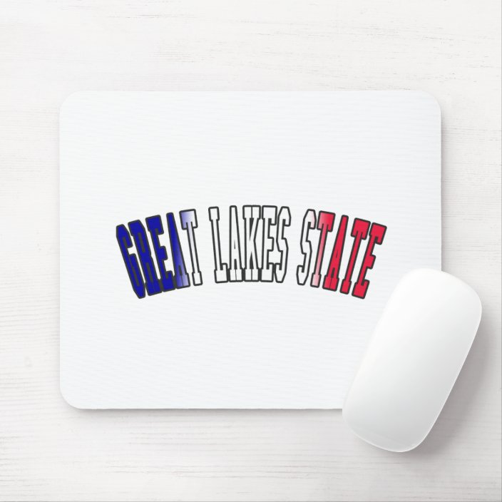 Great Lakes State in State Flag Colors Mouse Pad