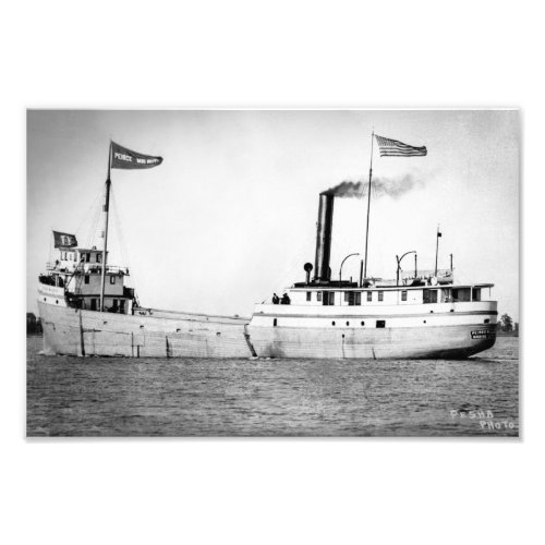 Great Lakes steamer Pierce McLouth Photo Print